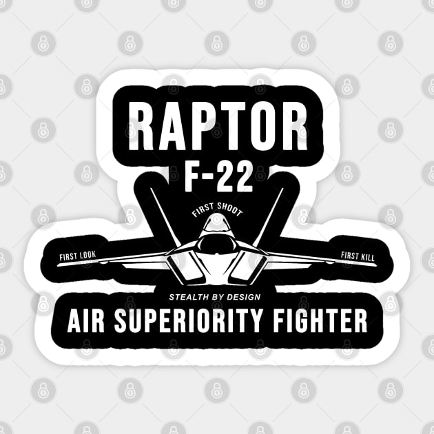 F-22 Raptor Multi-Role Fighter Stealth by Design Sticker by Cholzar